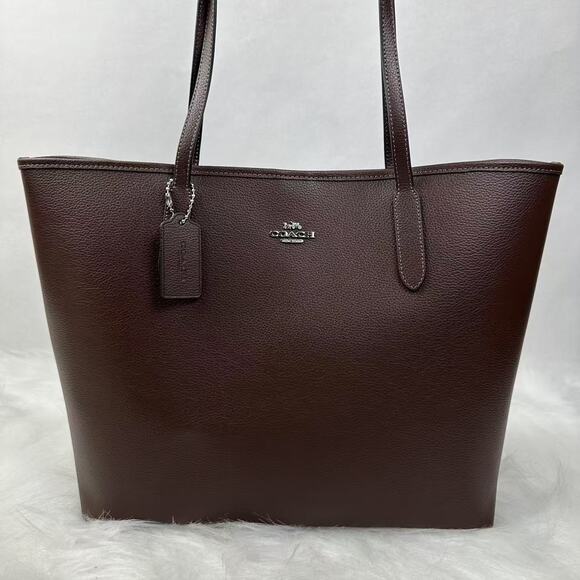 Coach City Tote Shoulder Bag in Leather/Silver /Maple CR111 NWT - Picture 1 of 11